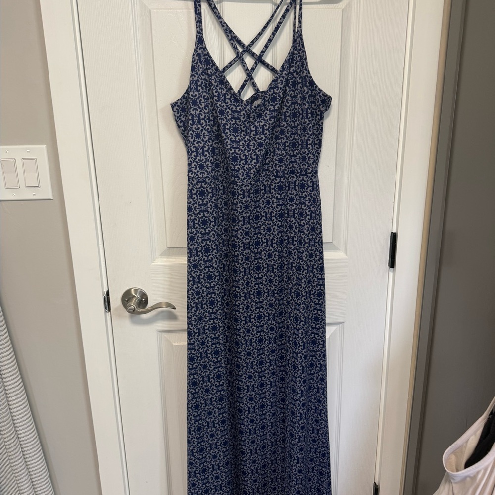 Blue Patterned Maxi Dress